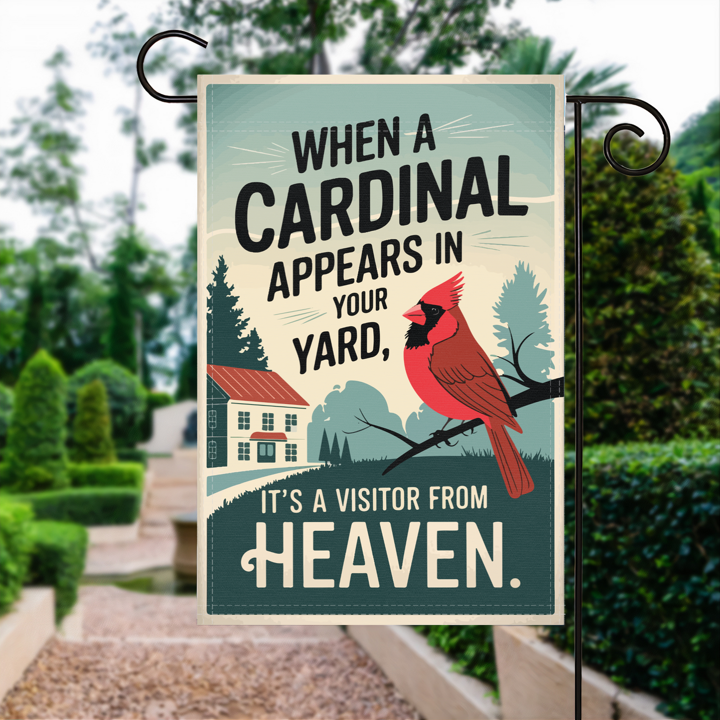 Cardinal Visitor From Heaven Garden Flag