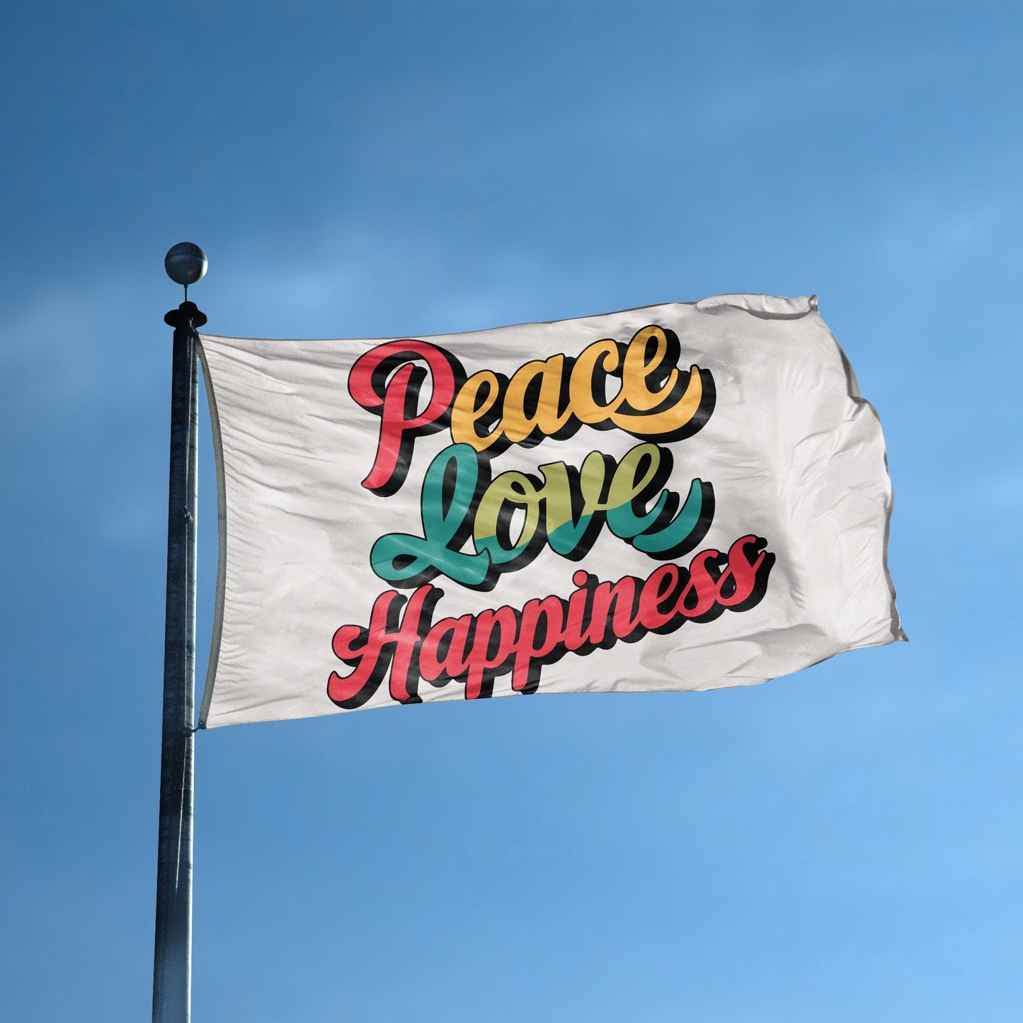 Peace Love Happiness Flag