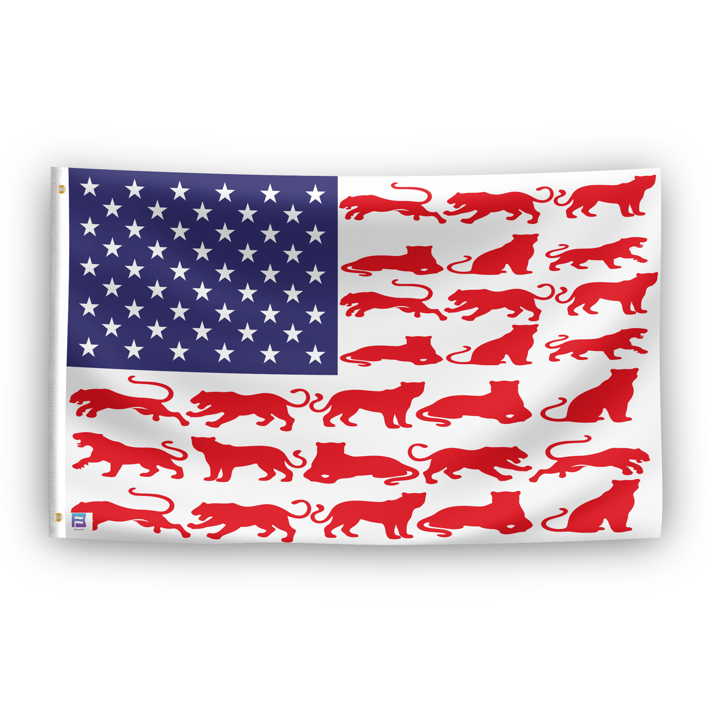 Big Cats Stripes American Flag