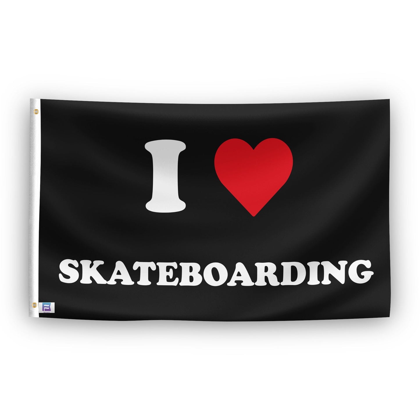 I Love Skateboarding Flag