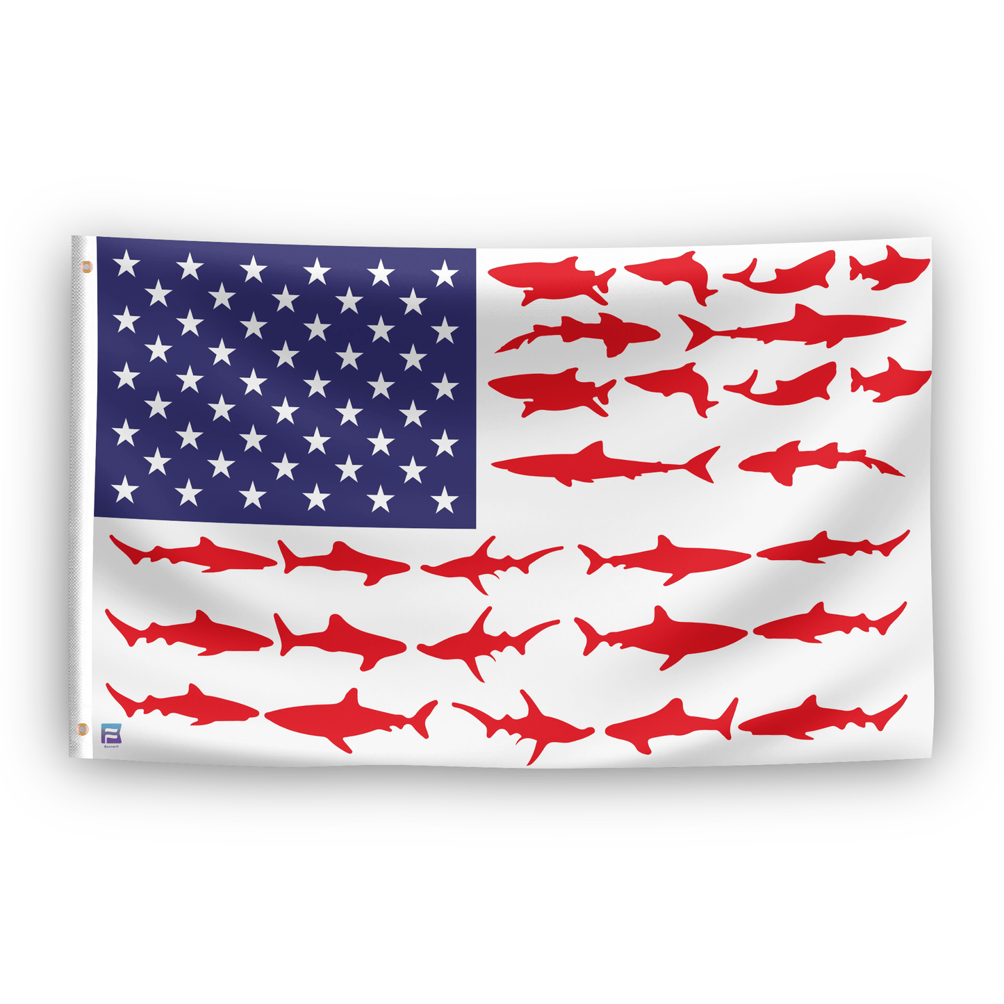 Shark Stripes American Flag