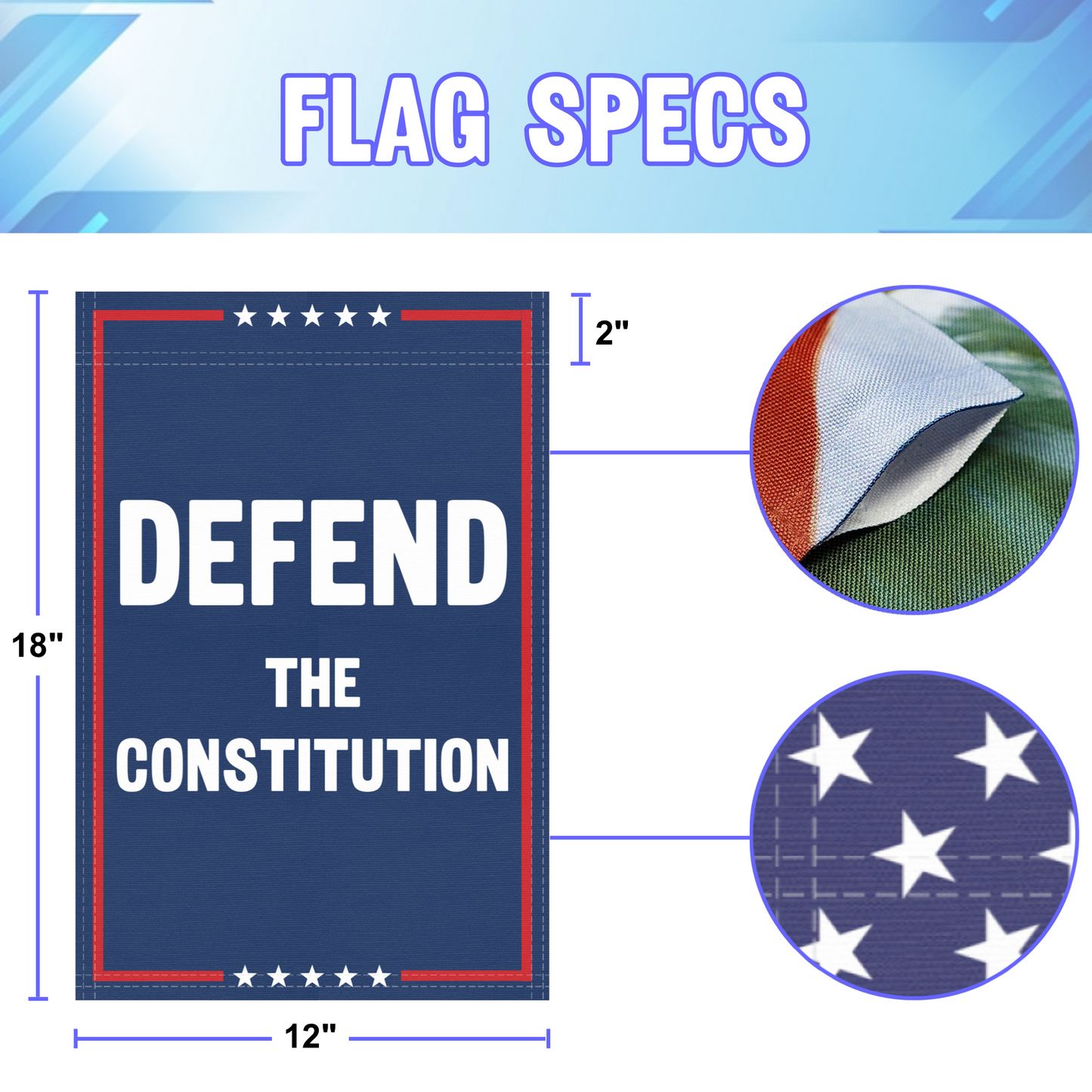 Defend The Constitution Garden Flag
