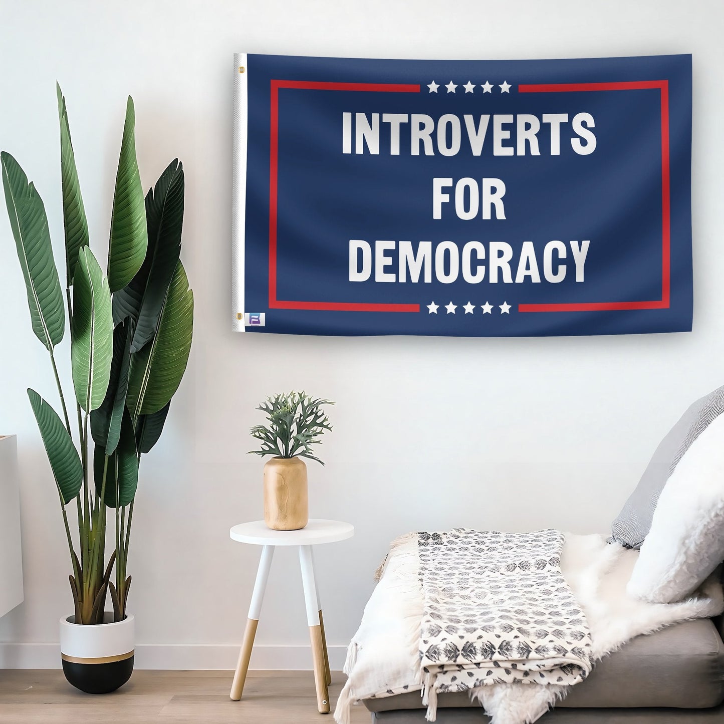 Introverts For Democracy Political Flag