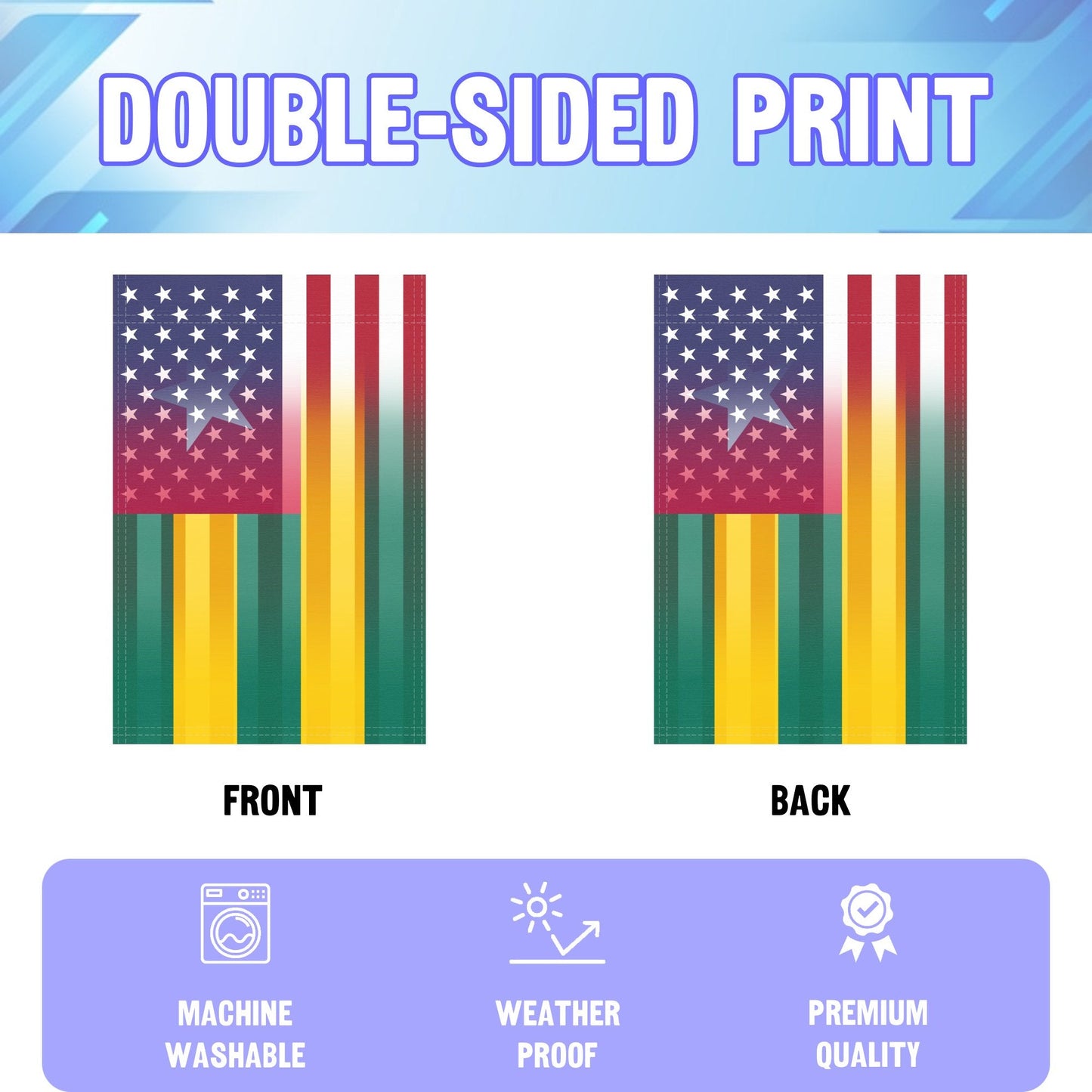 Togolese American Garden Flag
