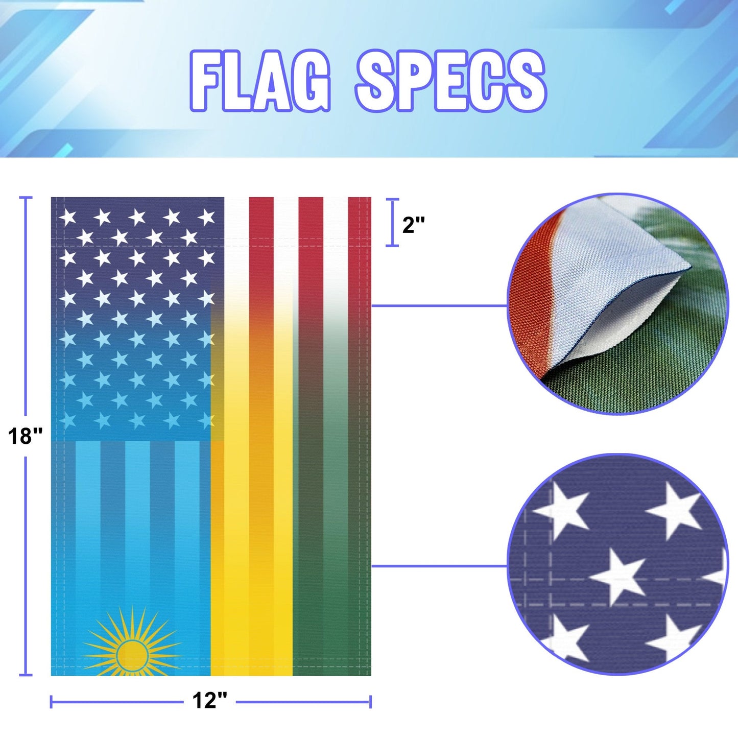 Rwandan American Garden Flag