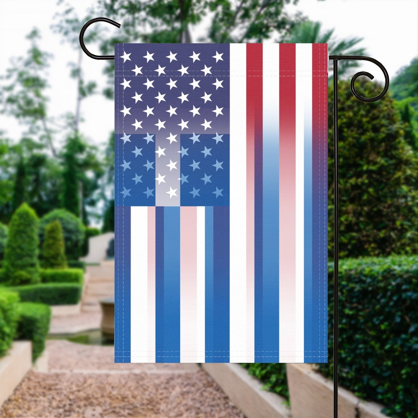 Greek American Garden Flag