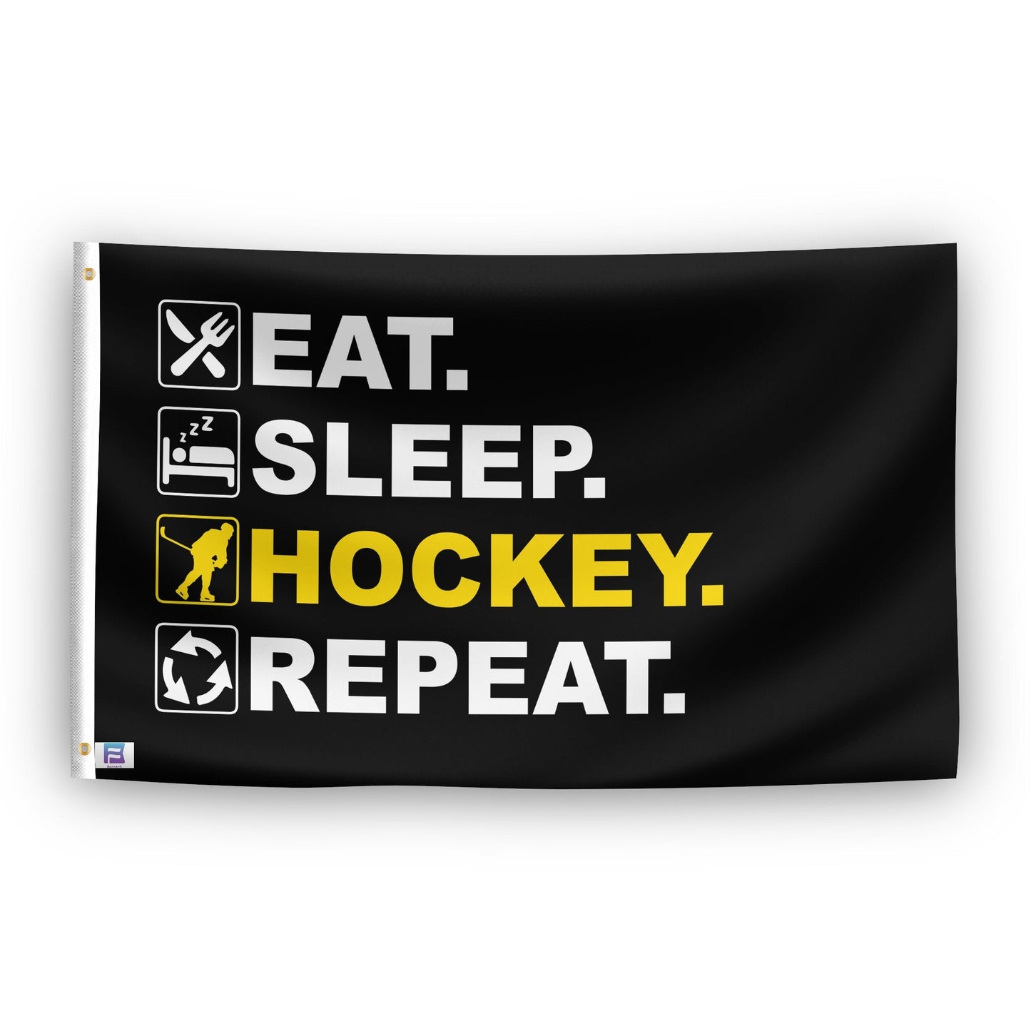 Eat Sleep Hockey Repeat Flag