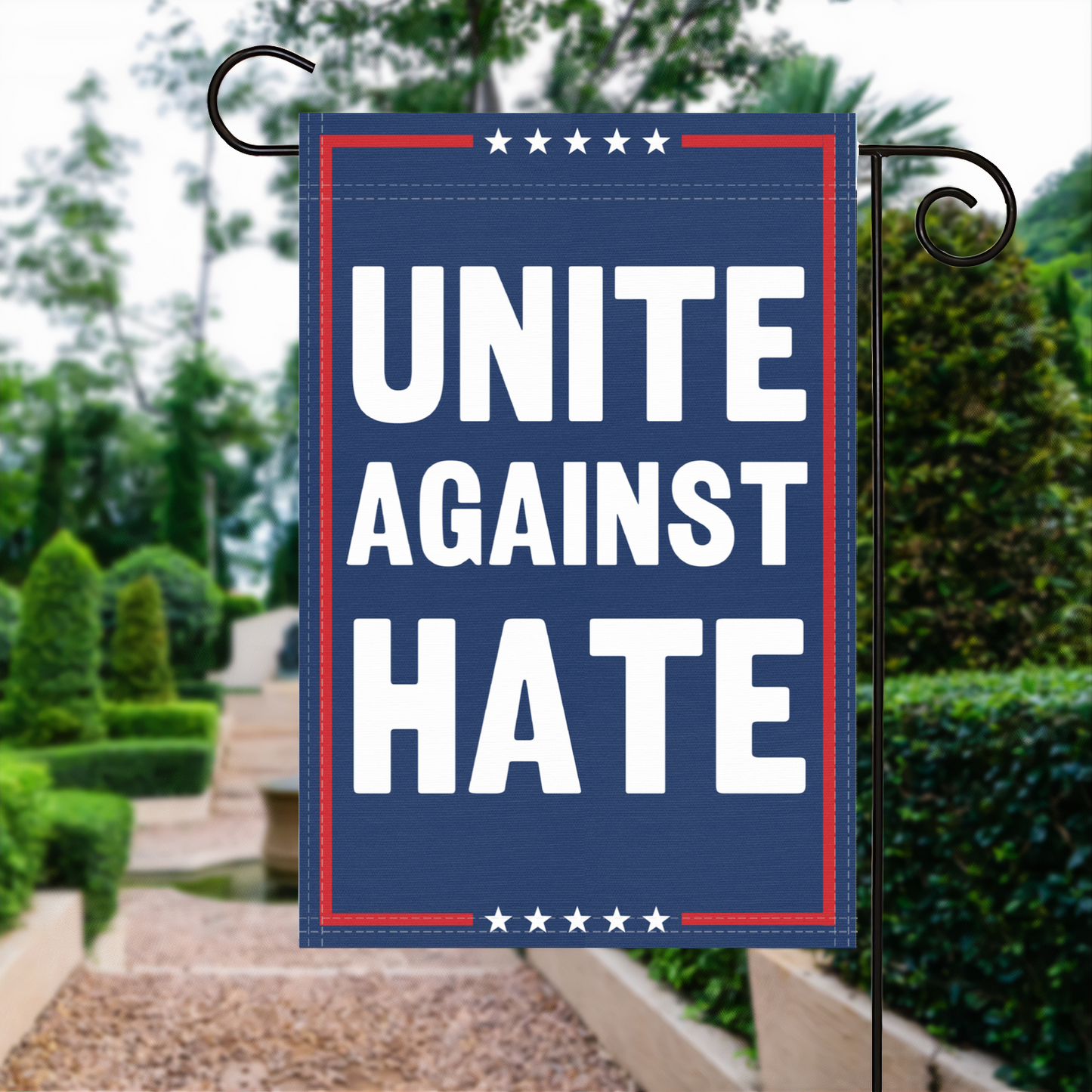 Unite Against Hate Garden Flag