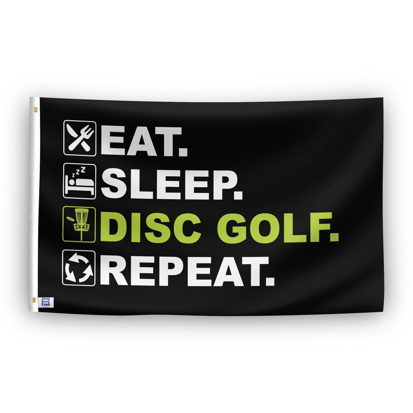 Eat Sleep Disc Golf Repeat Flag