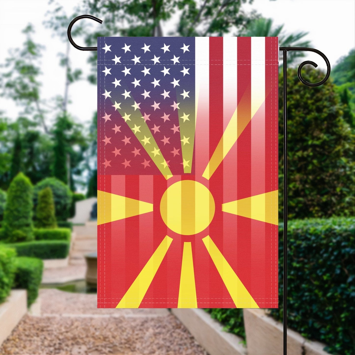 Macedonian American Garden Flag