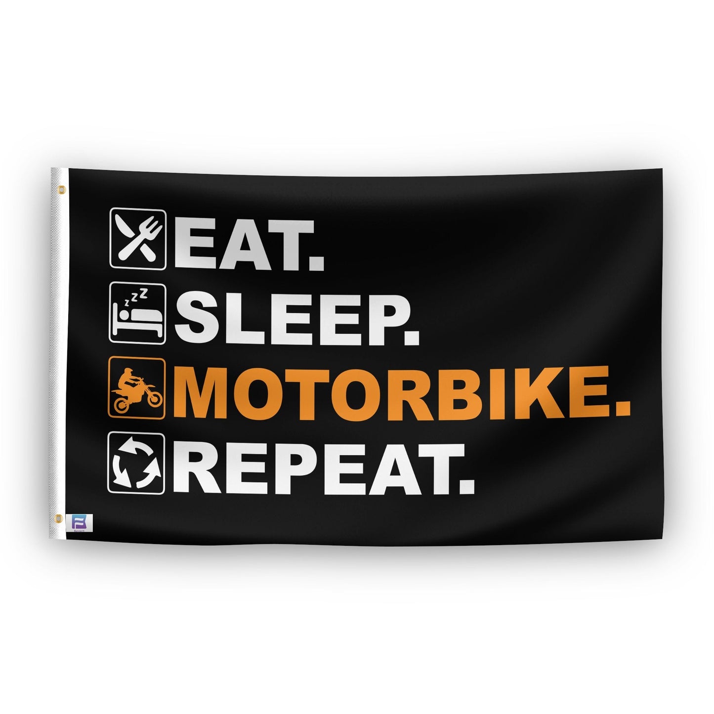 Eat Sleep Motorbike Repeat Flag