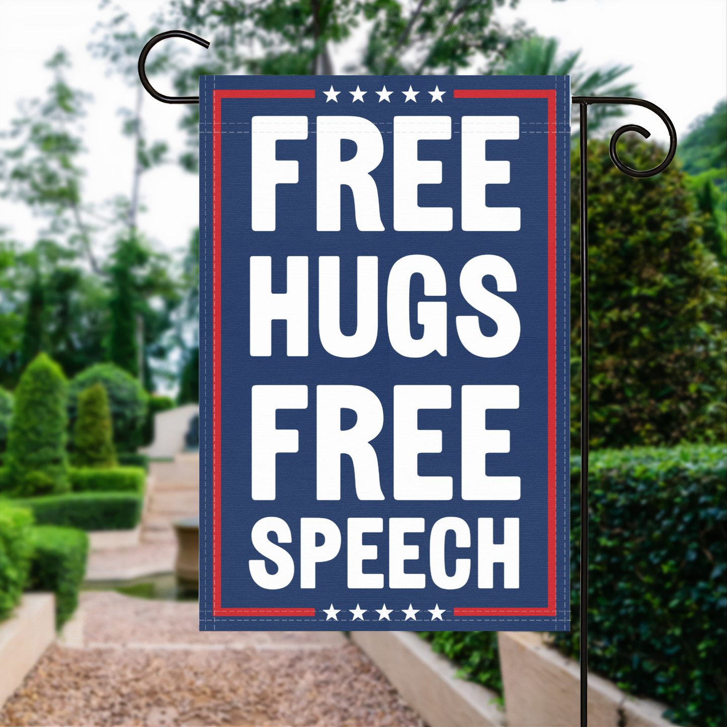 Free Hugs Free Speech Garden Flag
