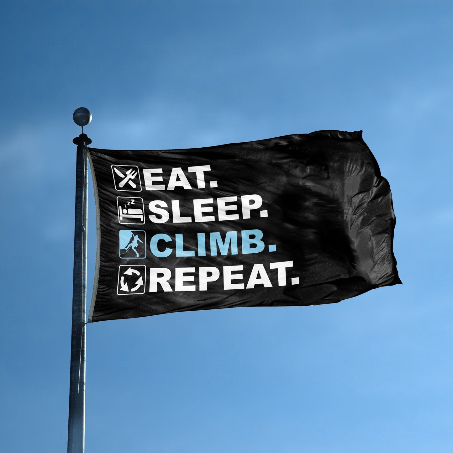 Eat Sleep Climb Repeat Flag