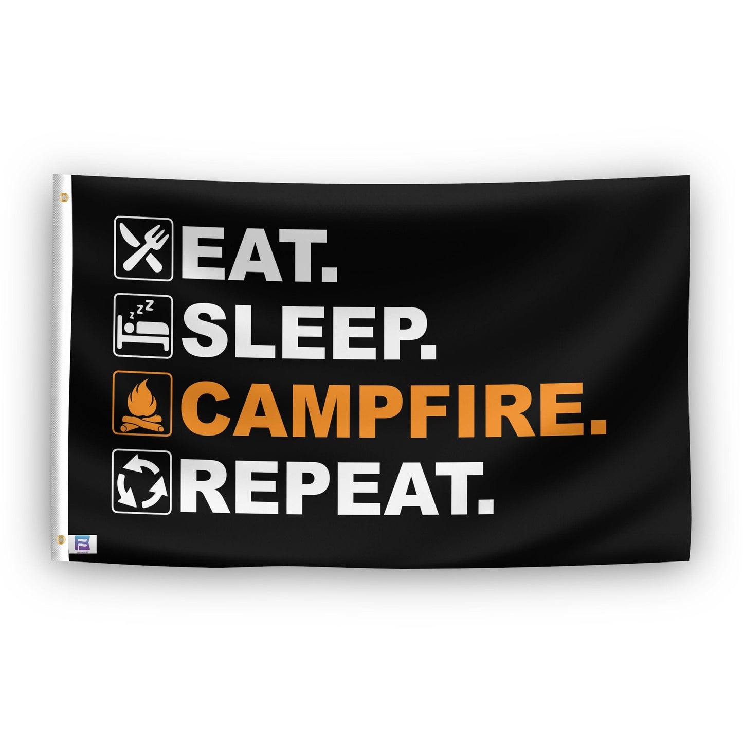Eat Sleep Campfire Repeat Flag