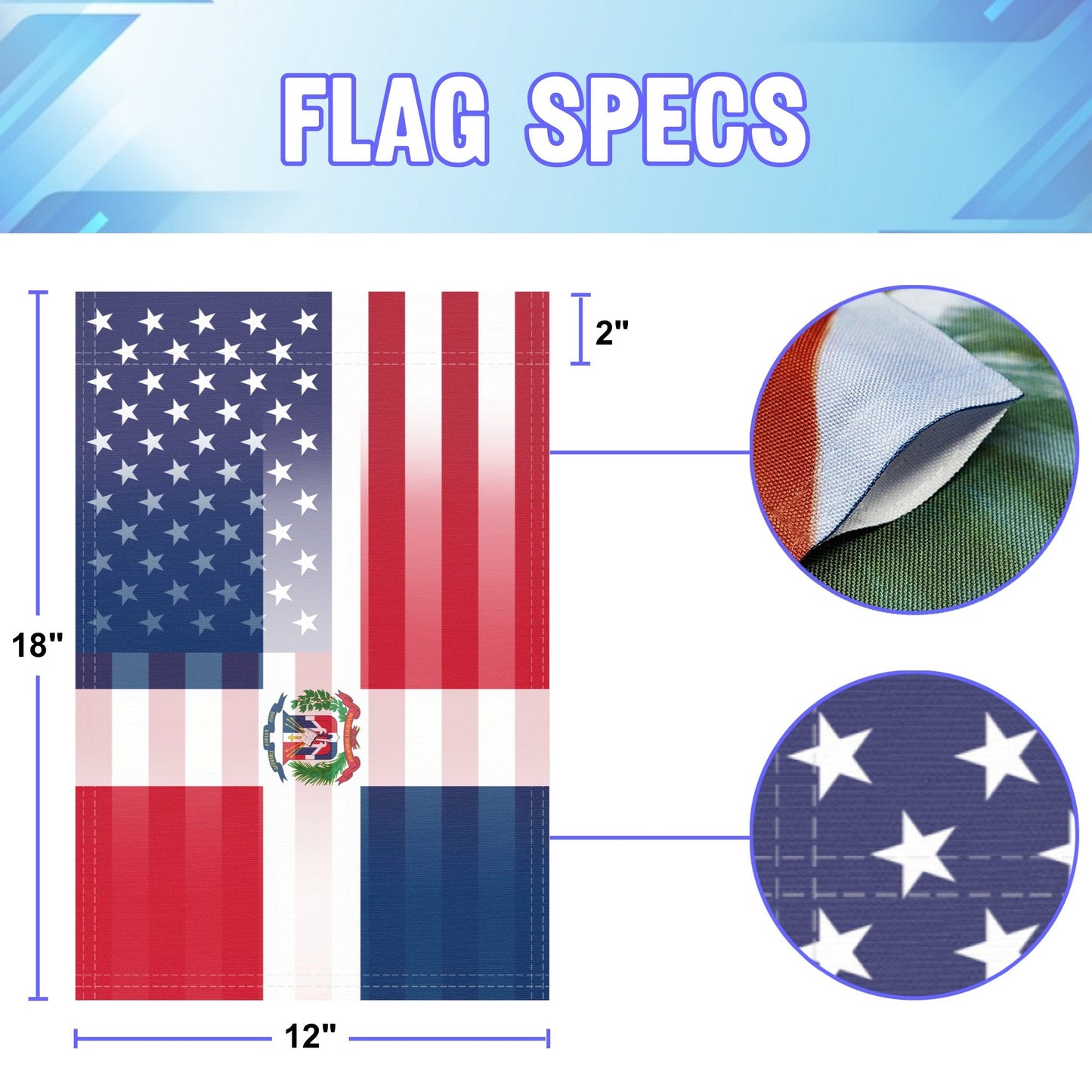 Dominican American Garden Flag
