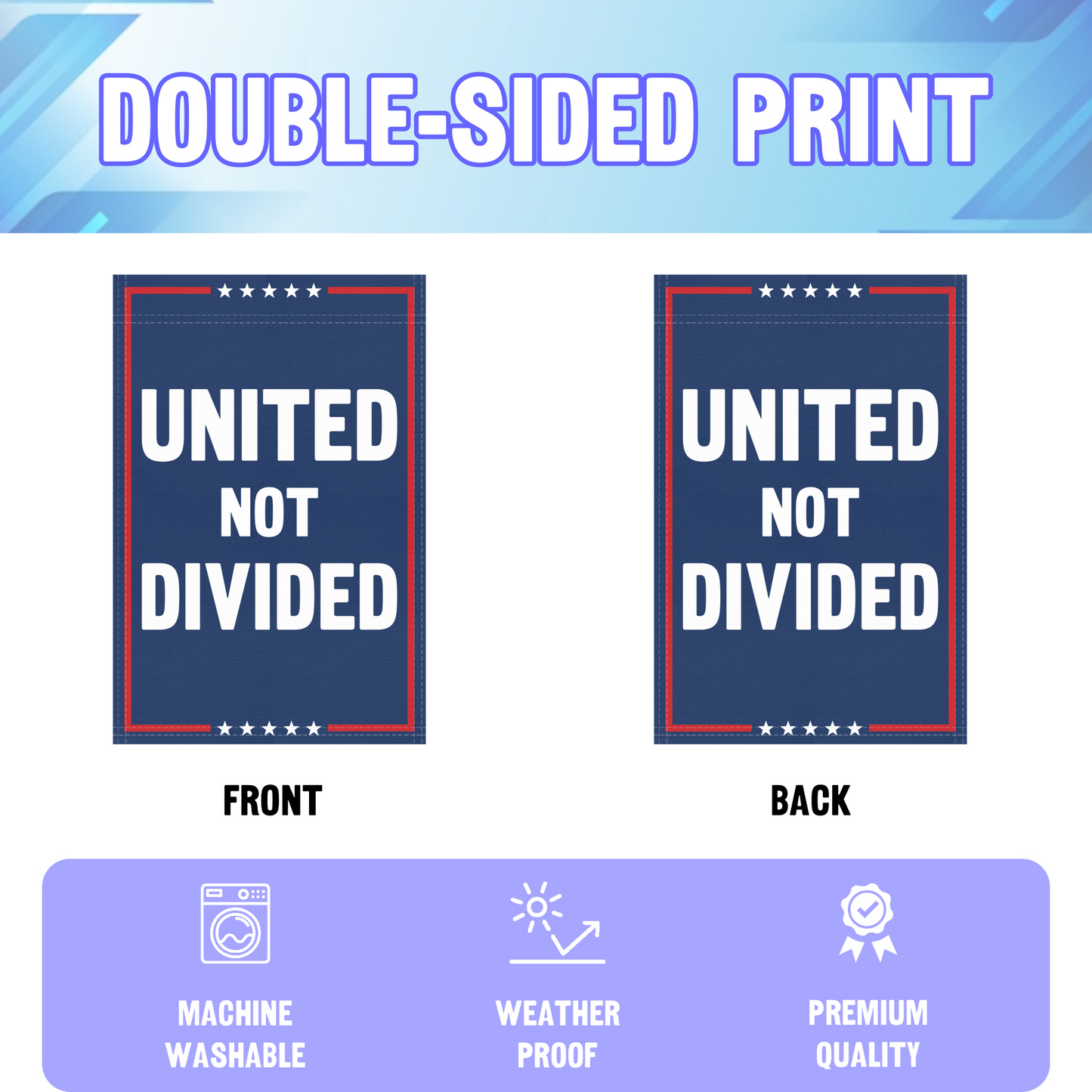 United Not Divided Garden Flag