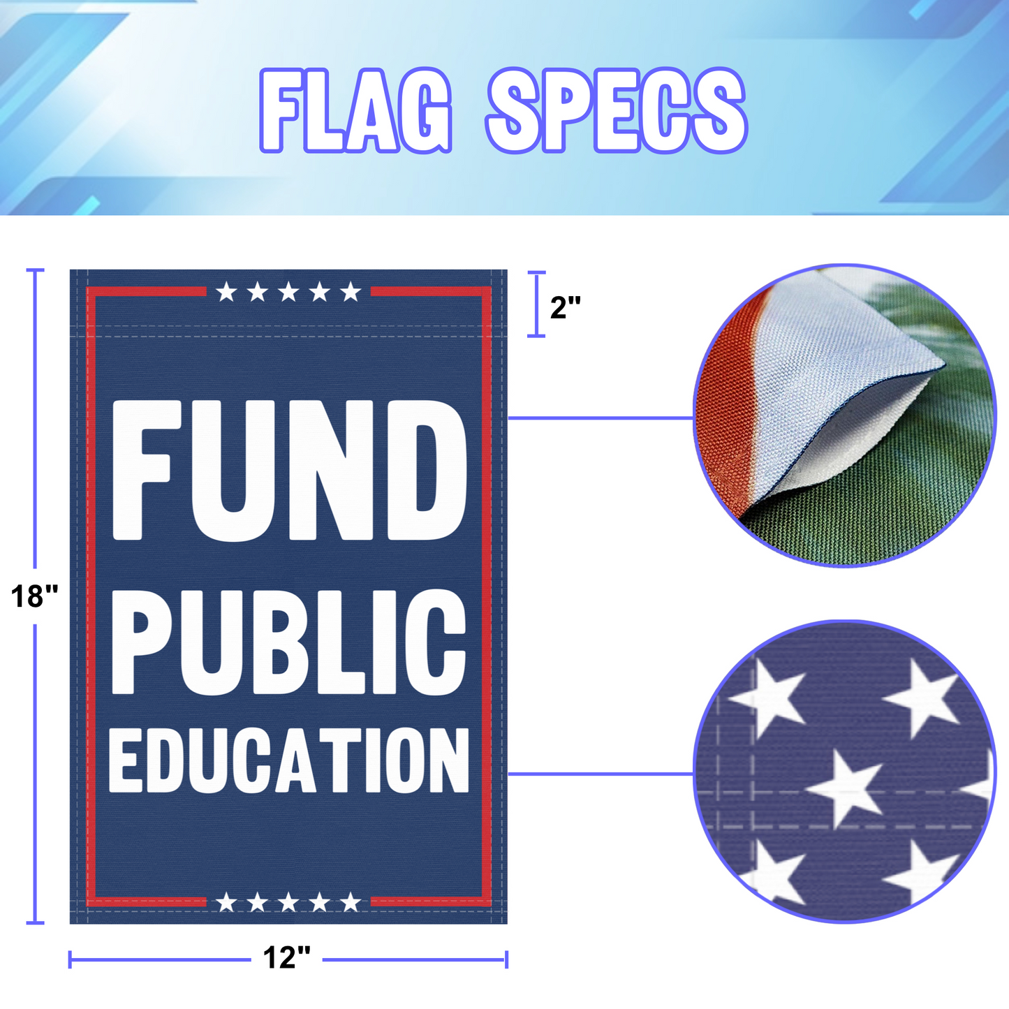Fund Public Education Garden Flag