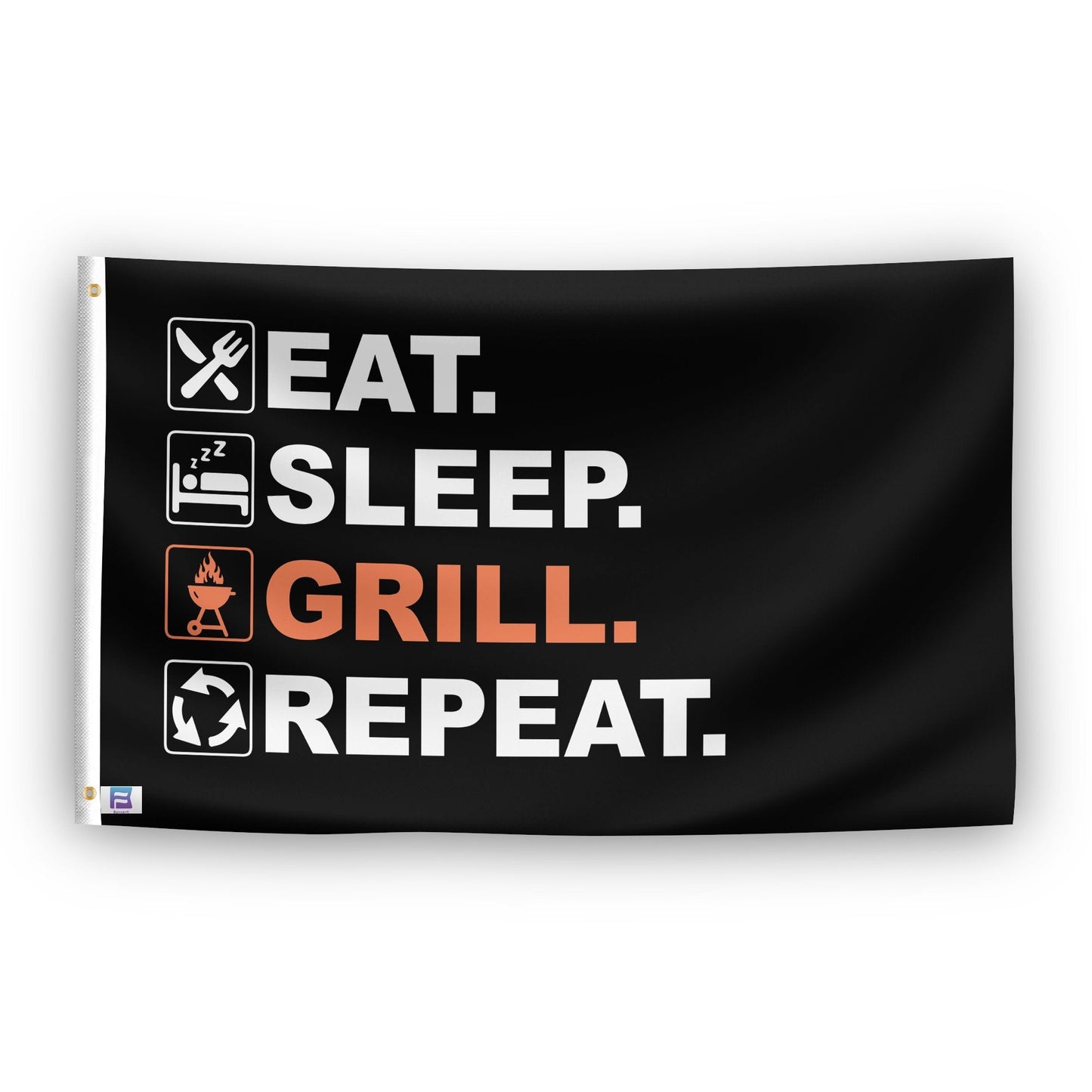 Eat Sleep Grill Repeat Flag
