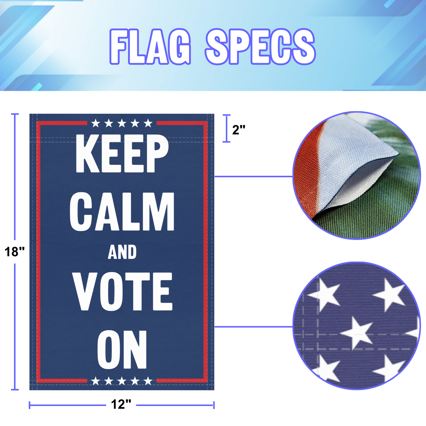 Keep Calm And Vote On Garden Flag