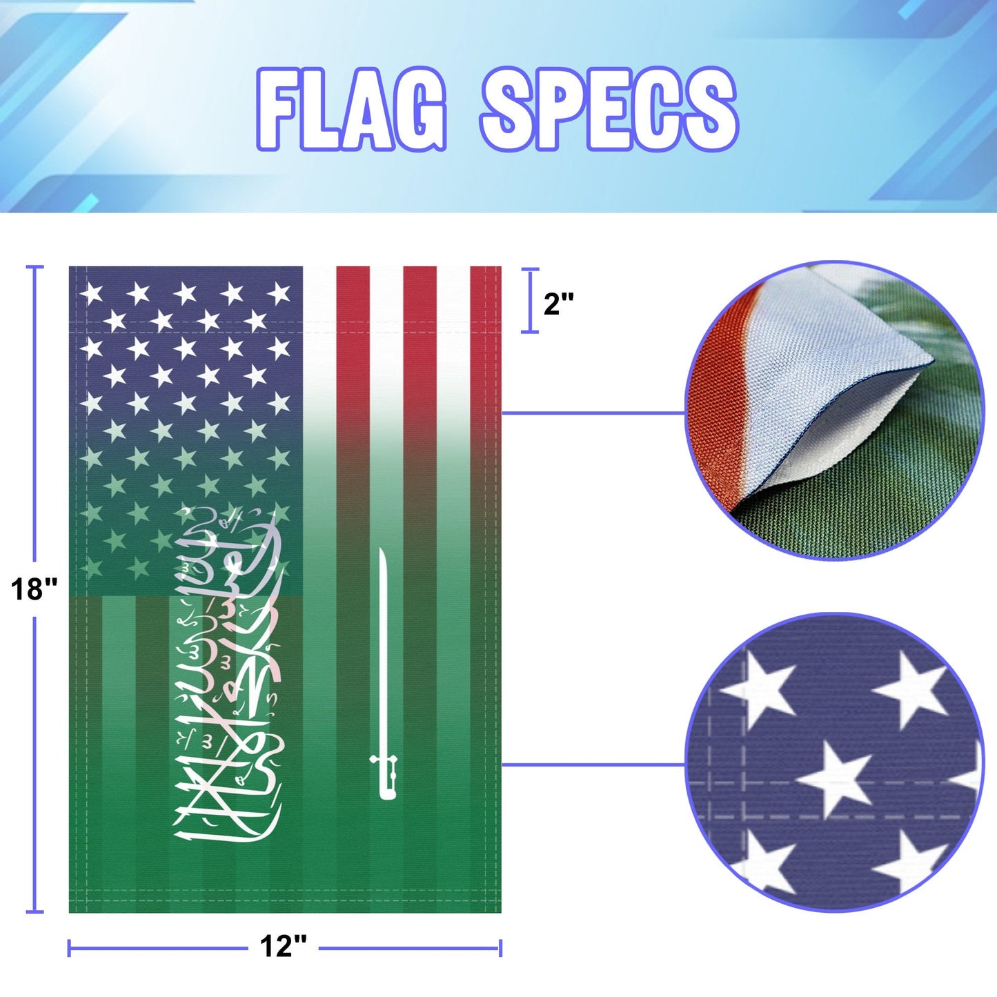 Saudi Arabian American Garden Flag