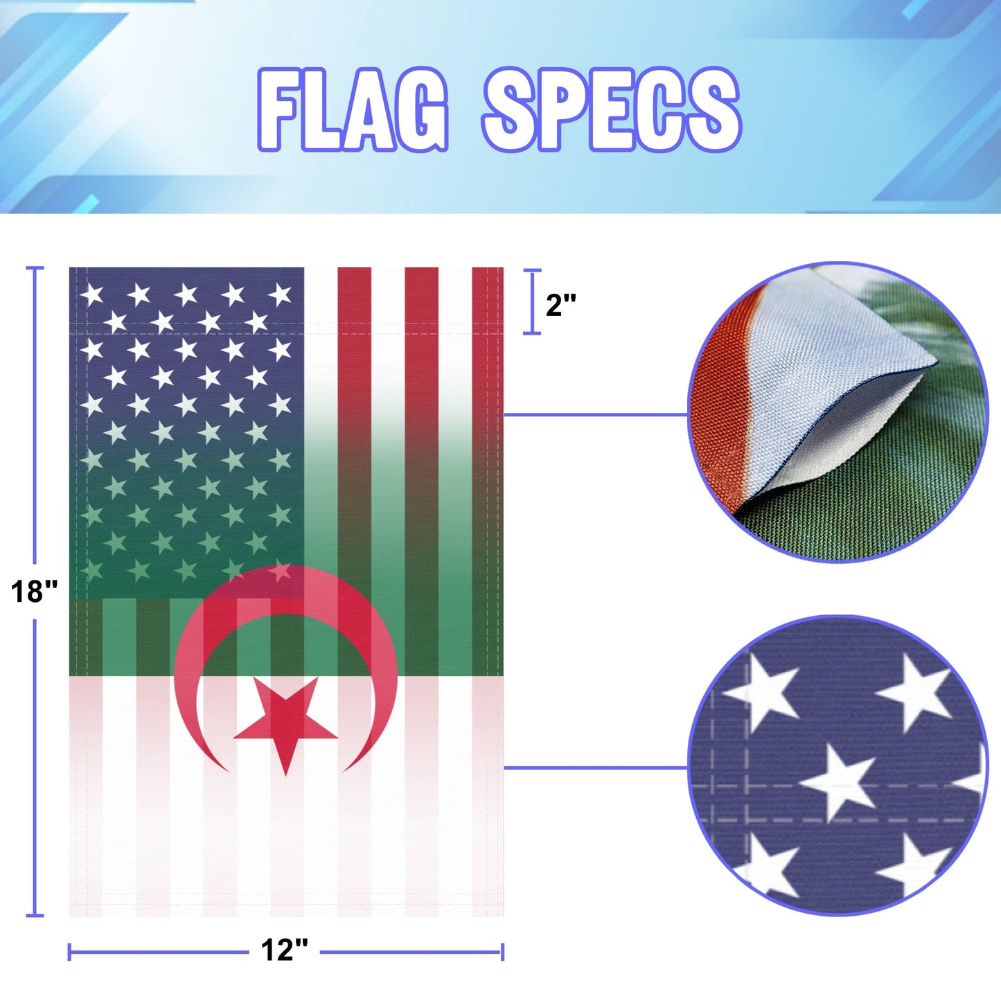 Algerian American Garden Flag