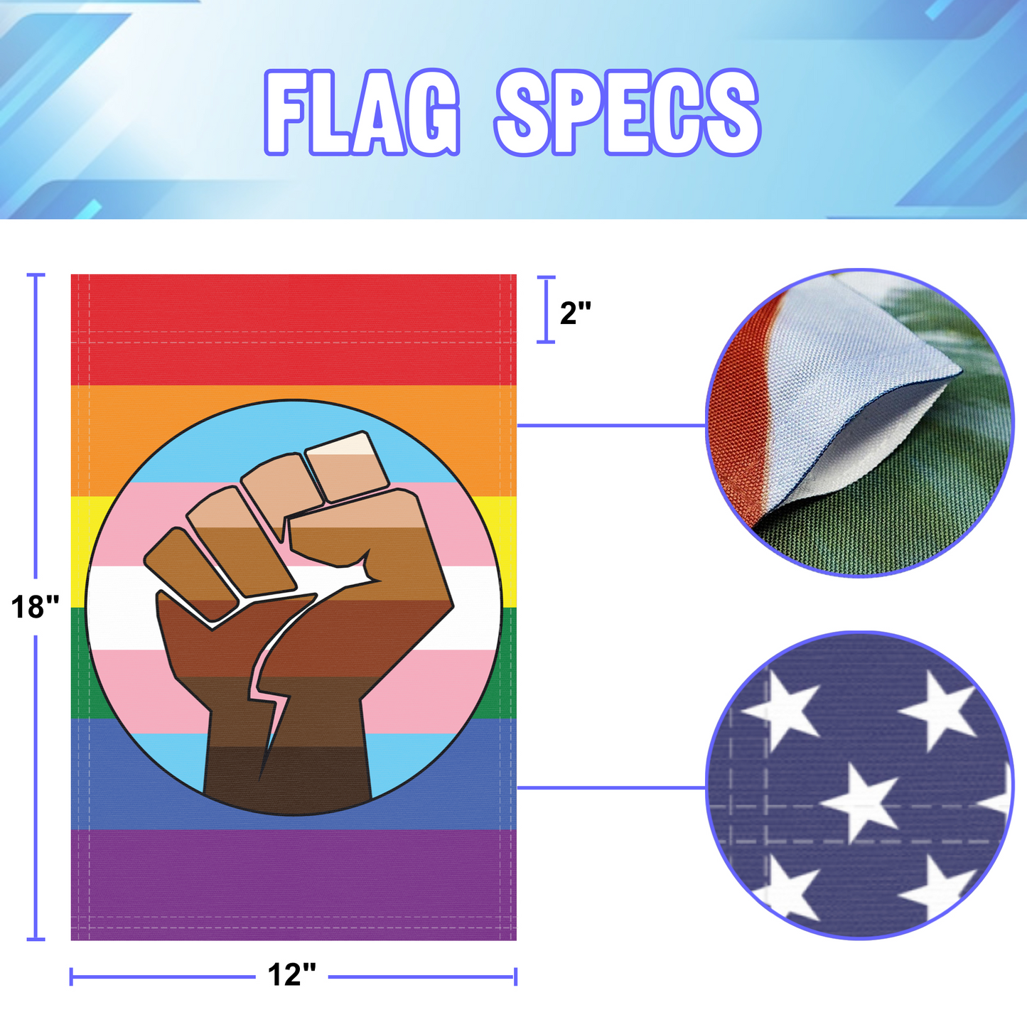 Resist Fist Trans Pride Garden Flag