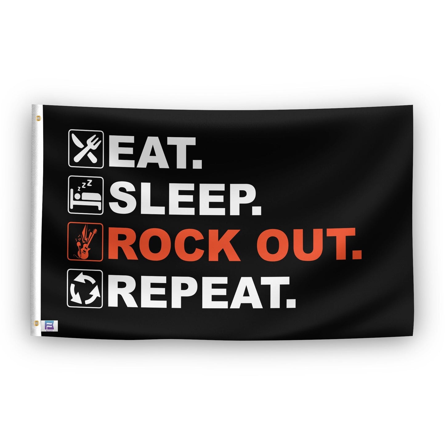 Eat Sleep Rock Out Repeat Flag