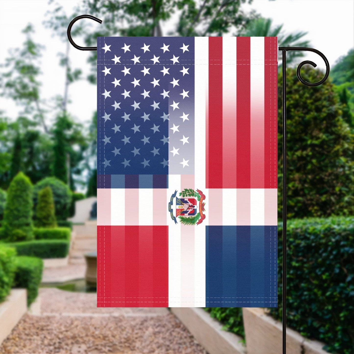 Dominican American Garden Flag