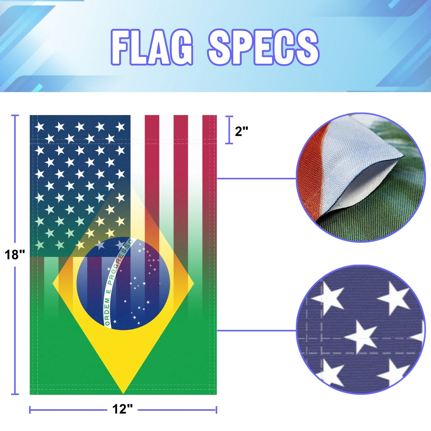 Brazilian American Garden Flag