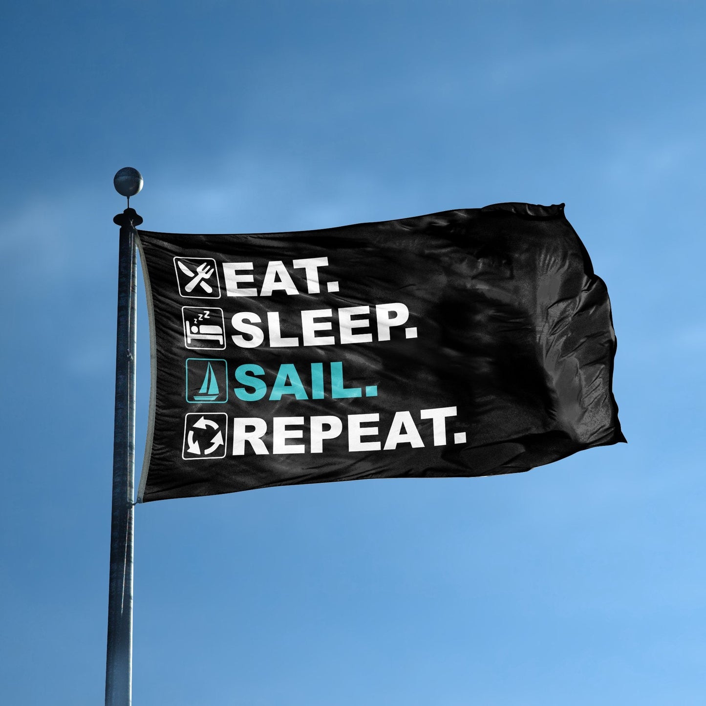 Eat Sleep Sail Repeat Flag