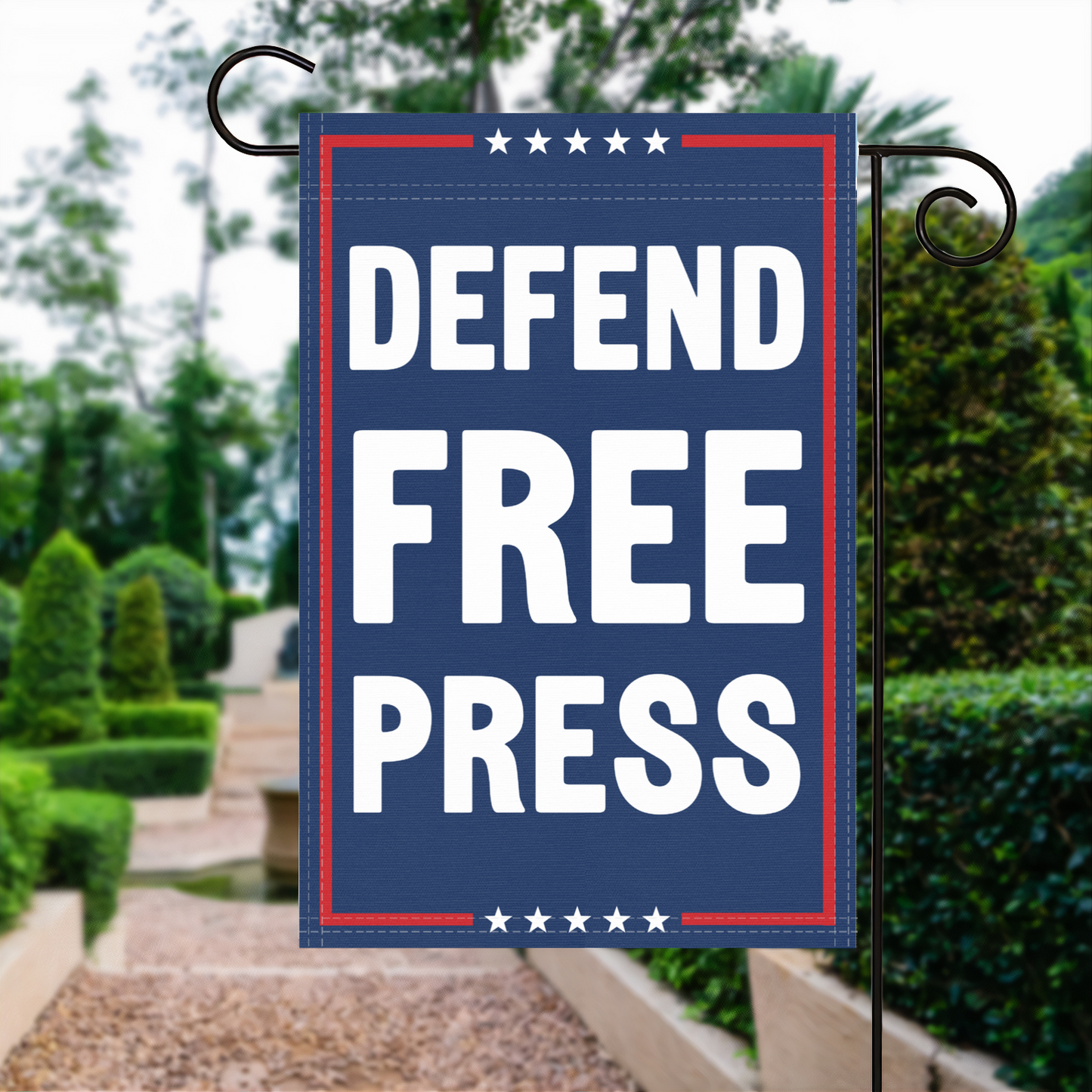 Defend Free Press Garden Flag