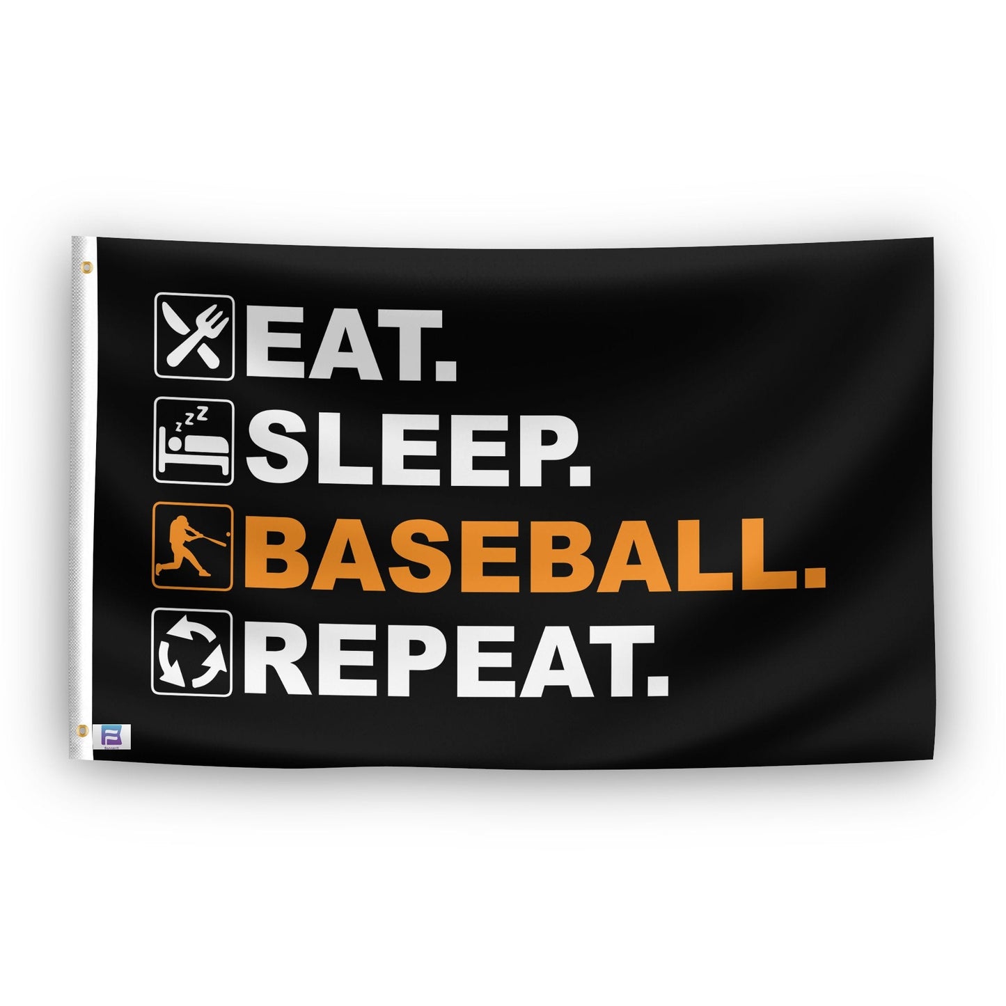 Eat Sleep Baseball Repeat Flag