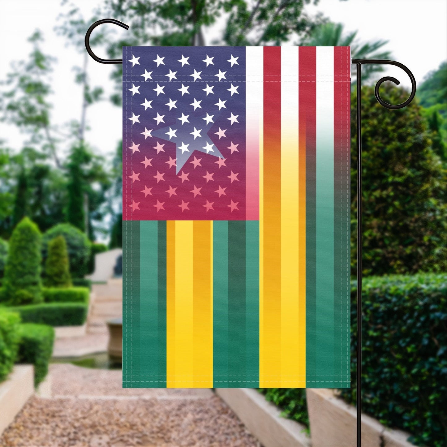 Togolese American Garden Flag