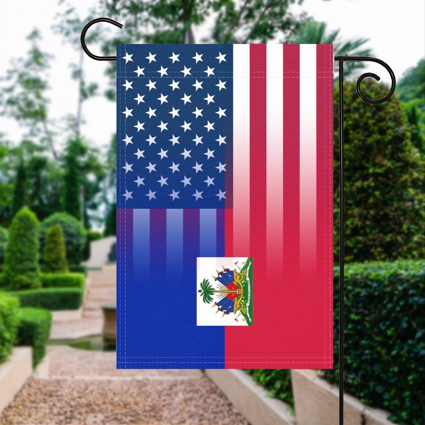 Haitian American Garden Flag