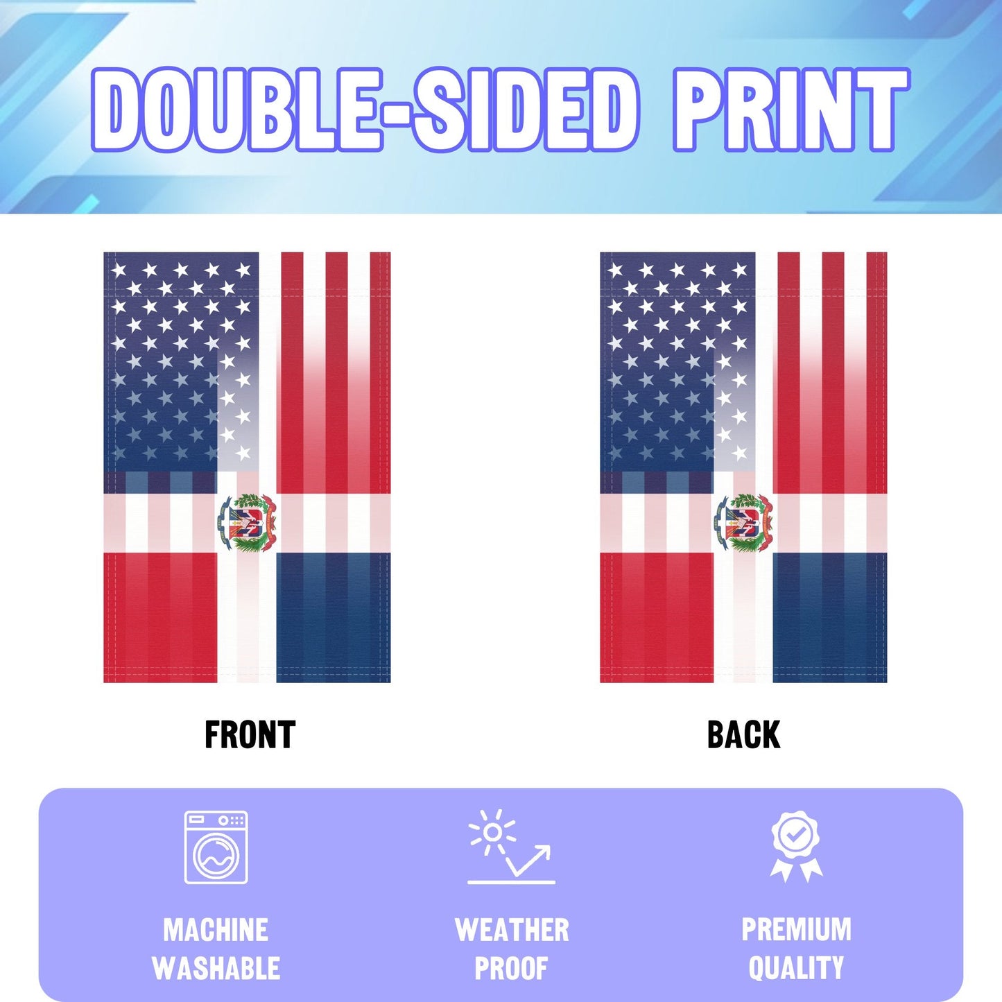 Dominican American Garden Flag