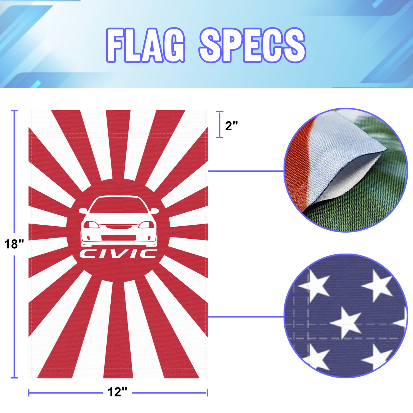 Japanese Rising Sun Civic Garden Flag