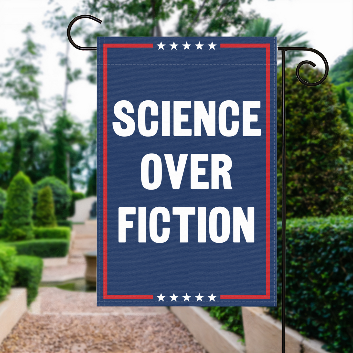 Science Over Fiction Garden Flag