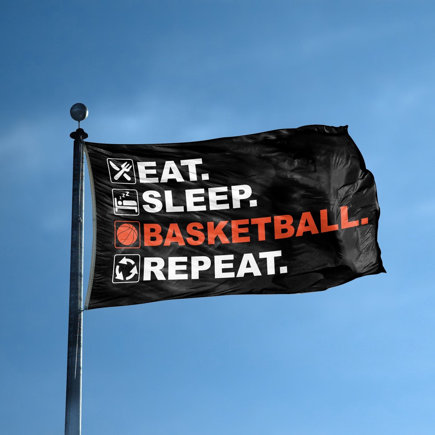 Eat Sleep Basketball Repeat Flag
