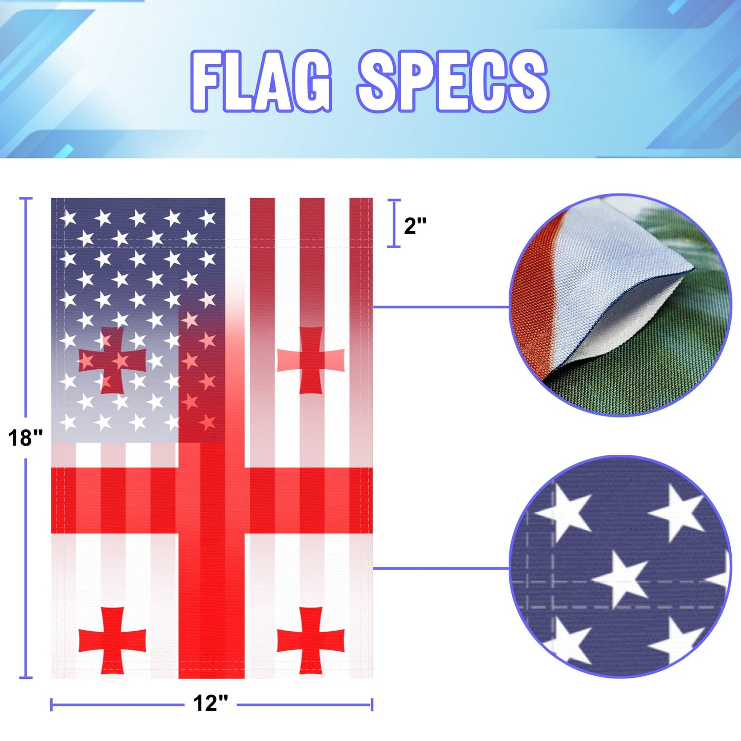 Georgian American Garden Flag