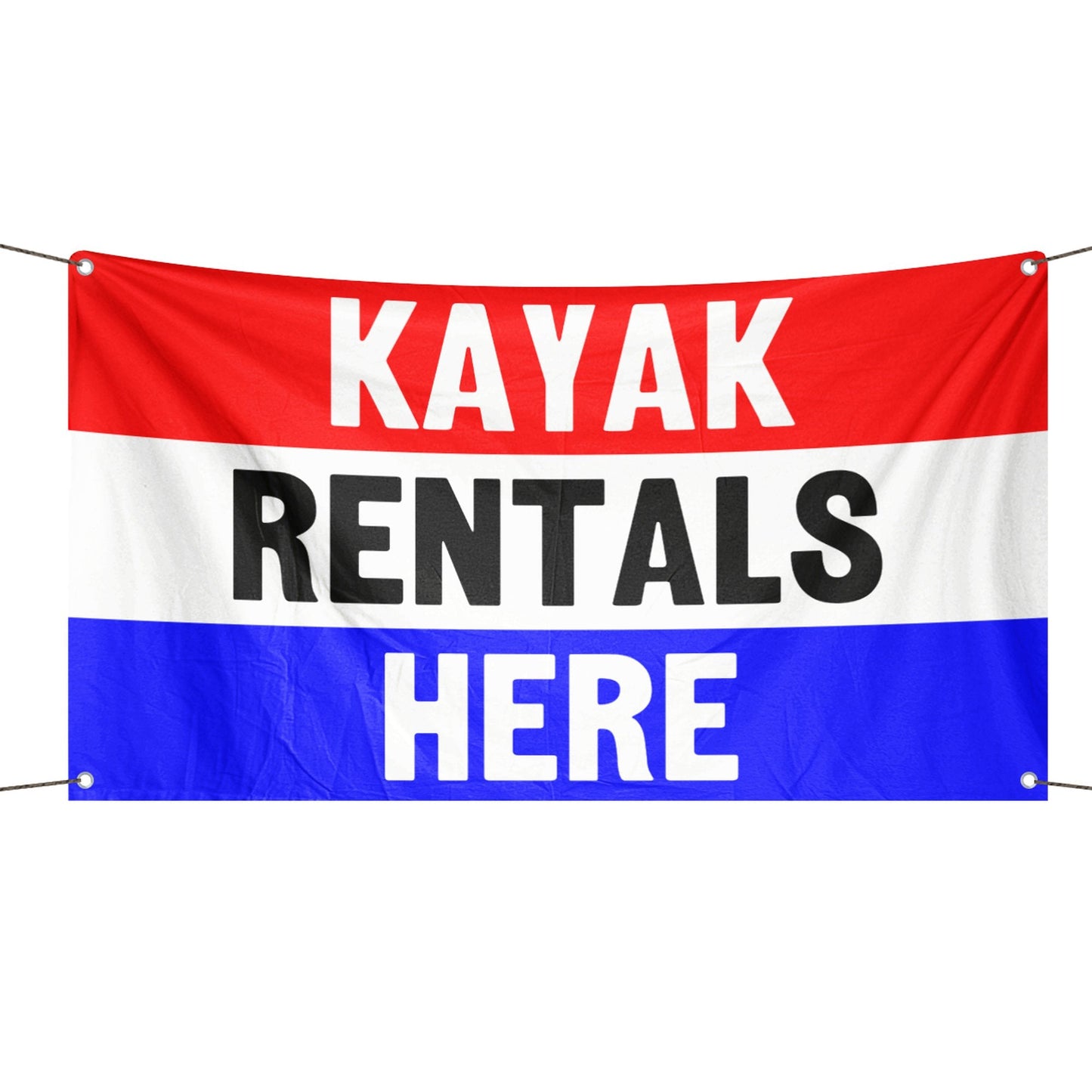 Kayak Rentals Here Business Flag