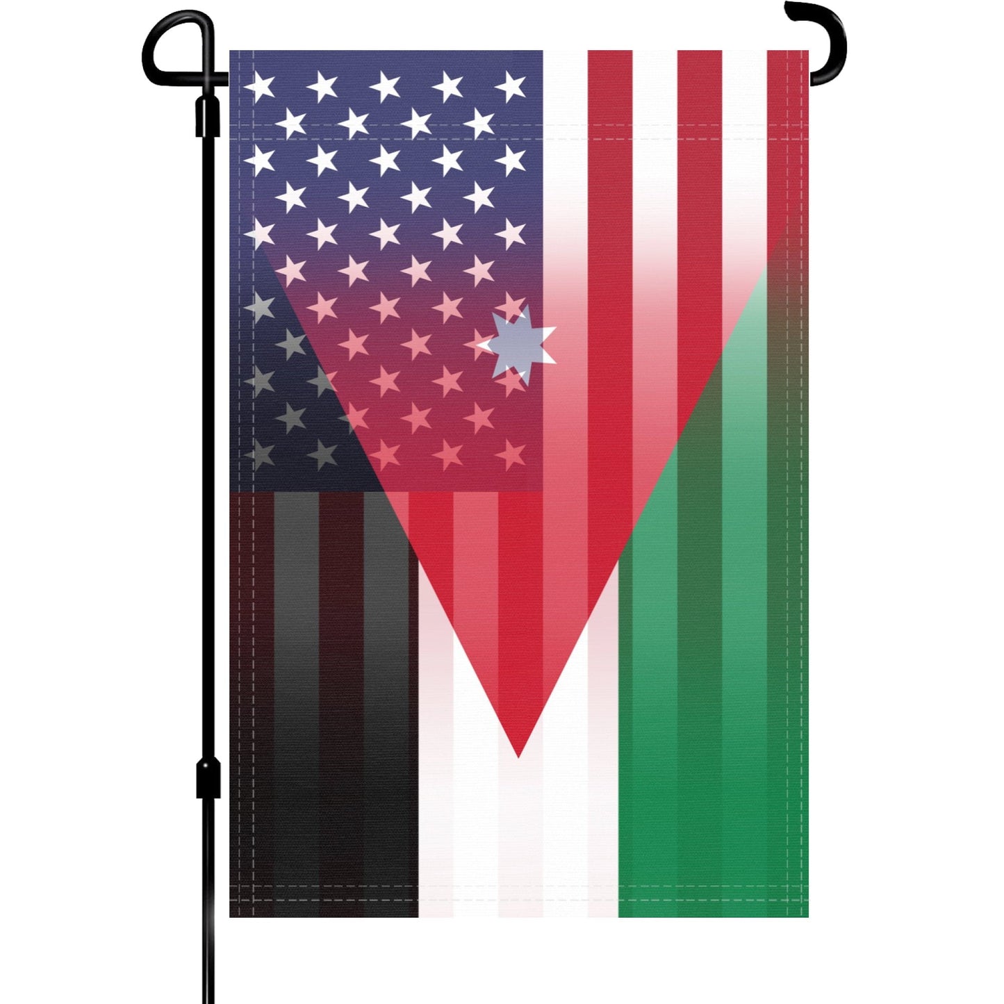Jordanian American Garden Flag