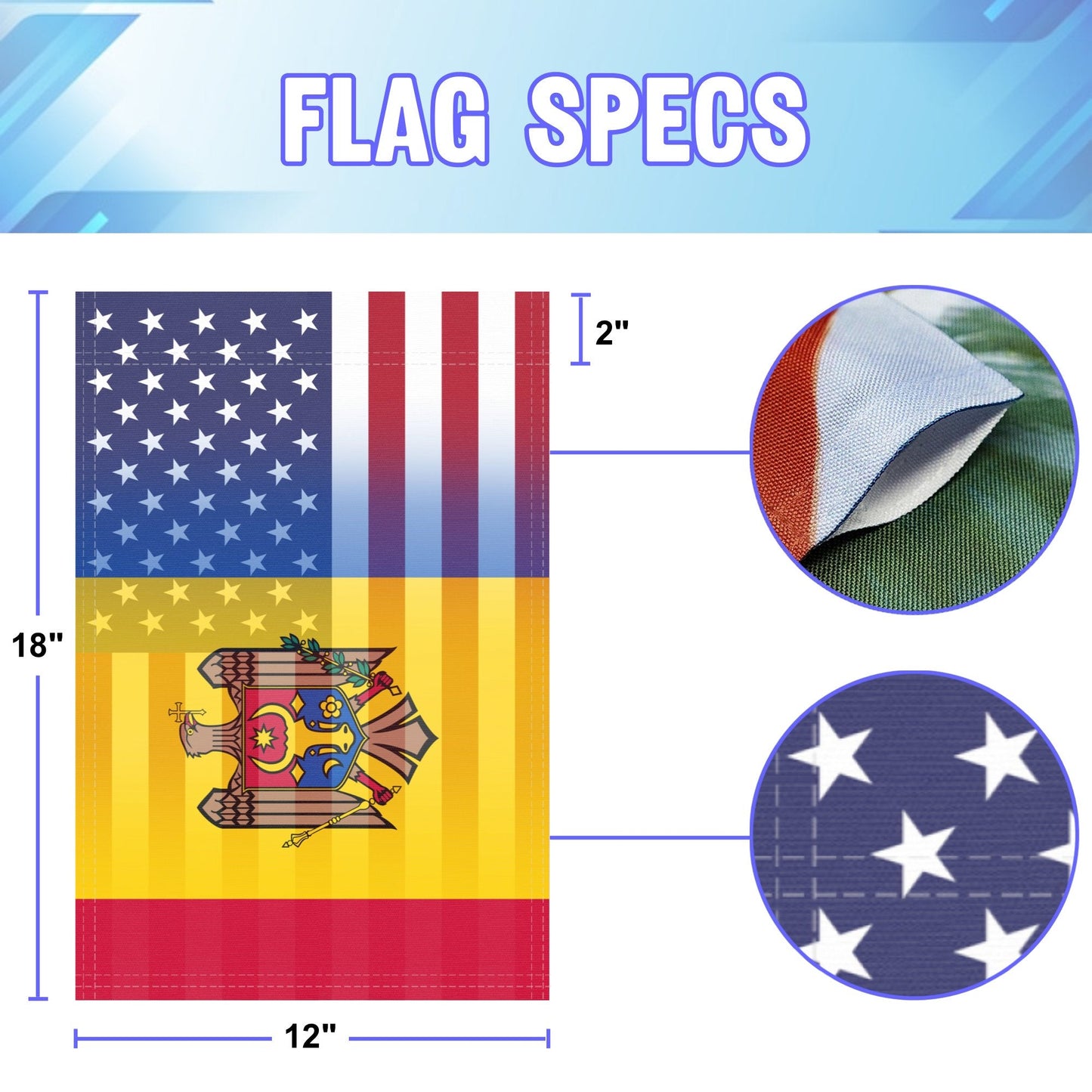 Moldovan American Garden Flag