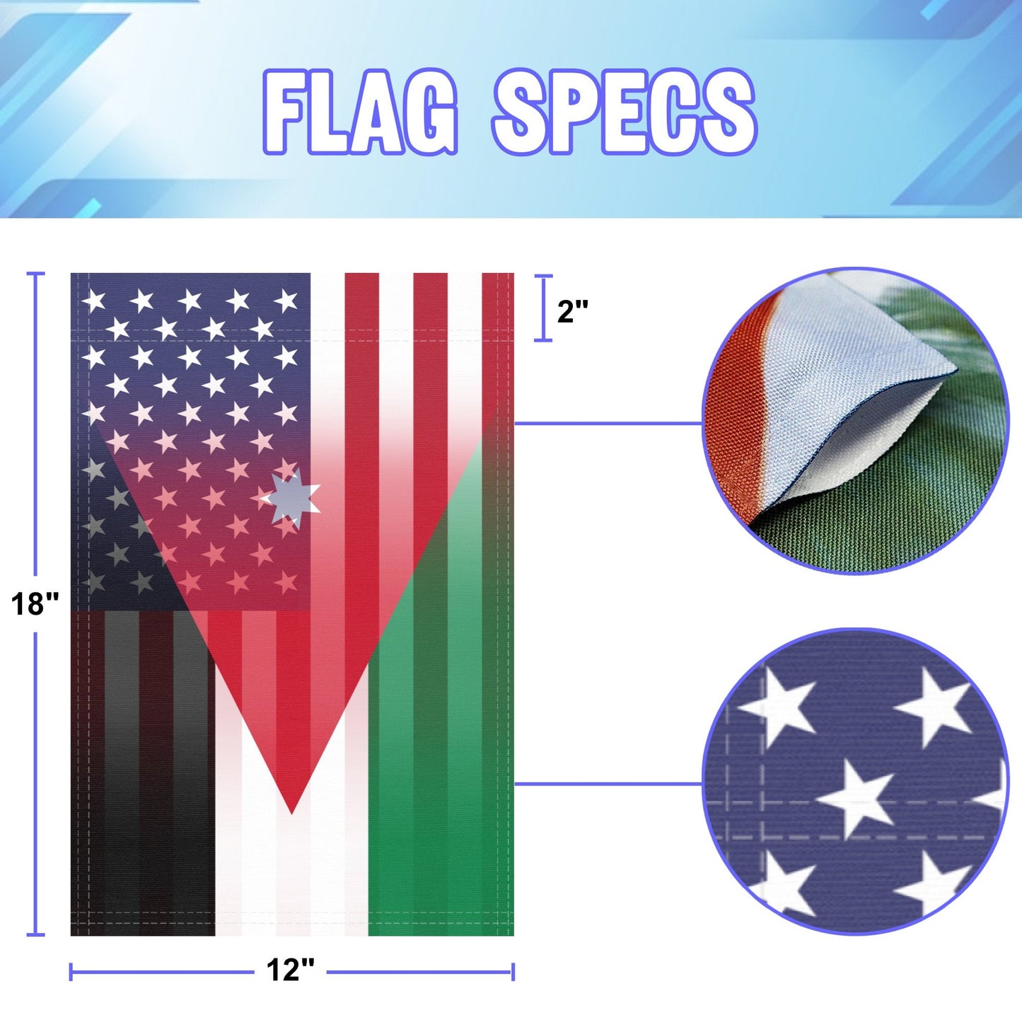Jordanian American Garden Flag