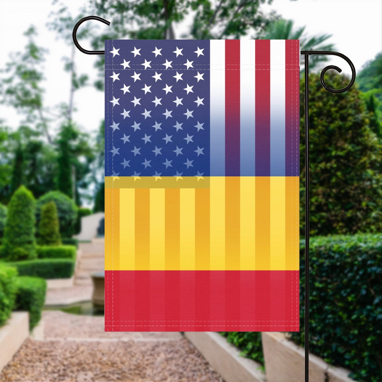 Romanian American Garden Flag