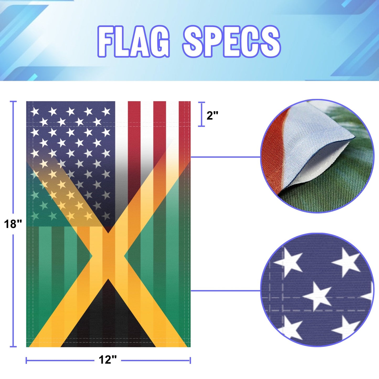 Jamaican American Garden Flag