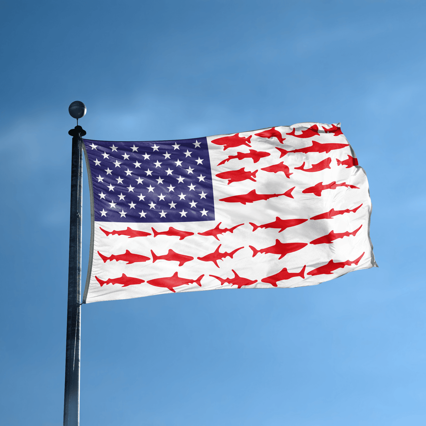 Shark Stripes American Flag