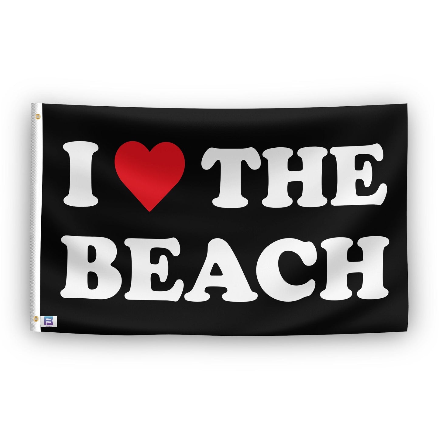 I Love The Beach Flag
