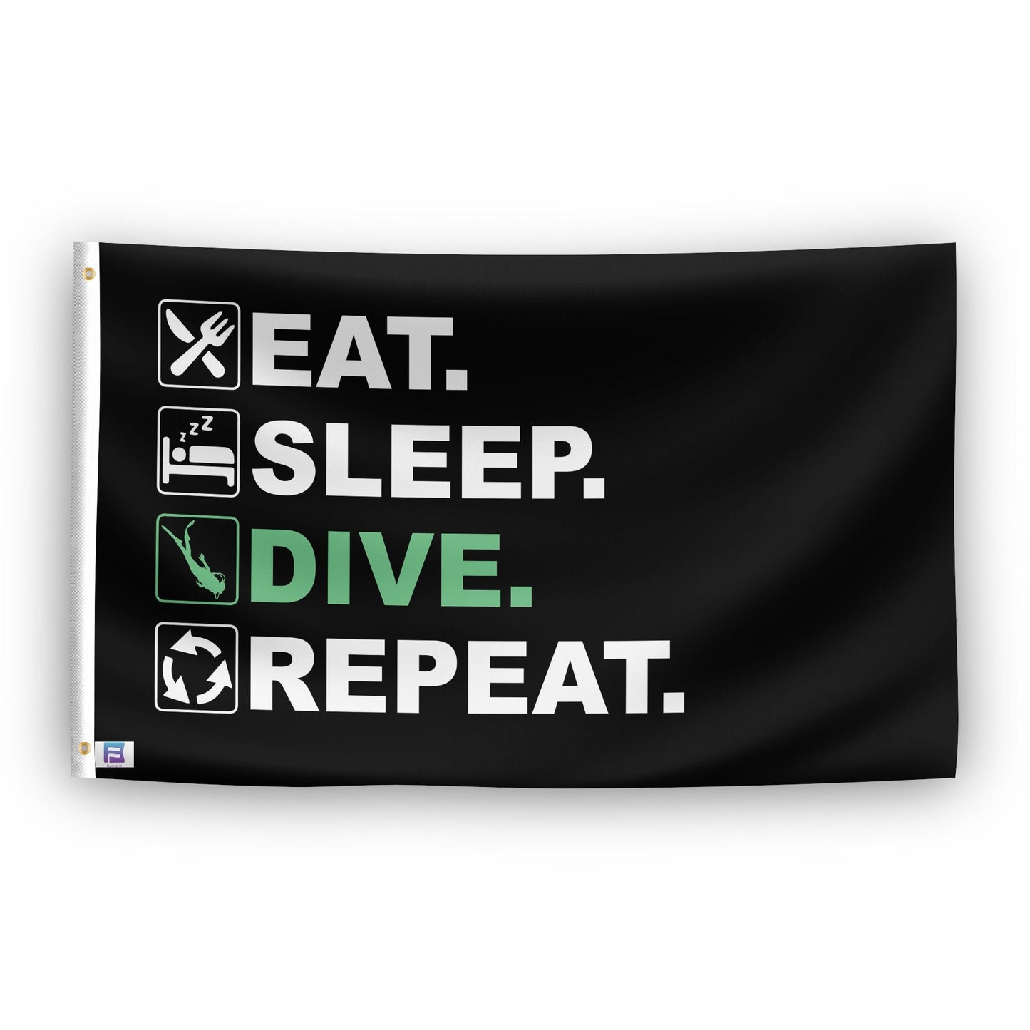 Eat Sleep Dive Repeat Flag