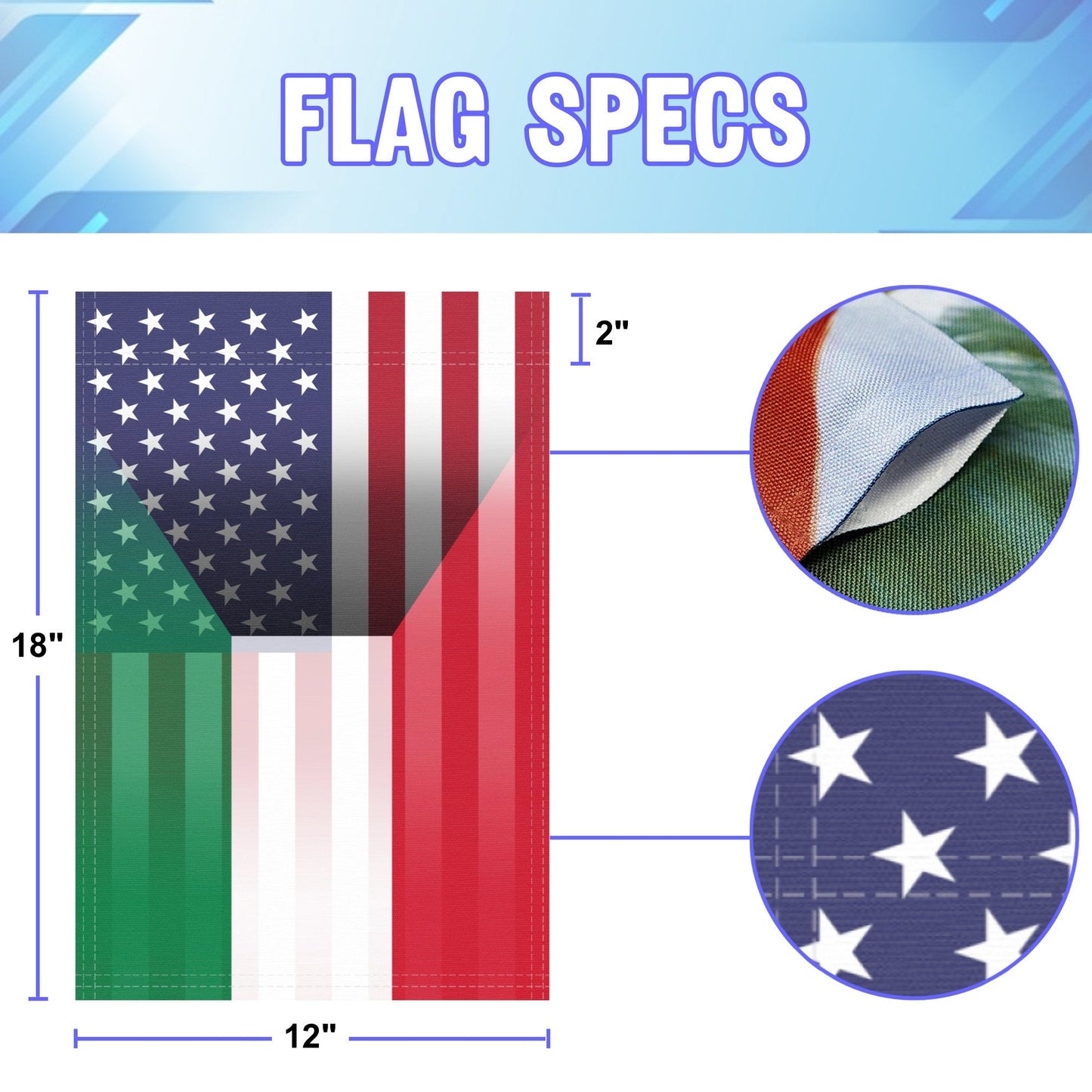 Kuwaiti American Garden Flag