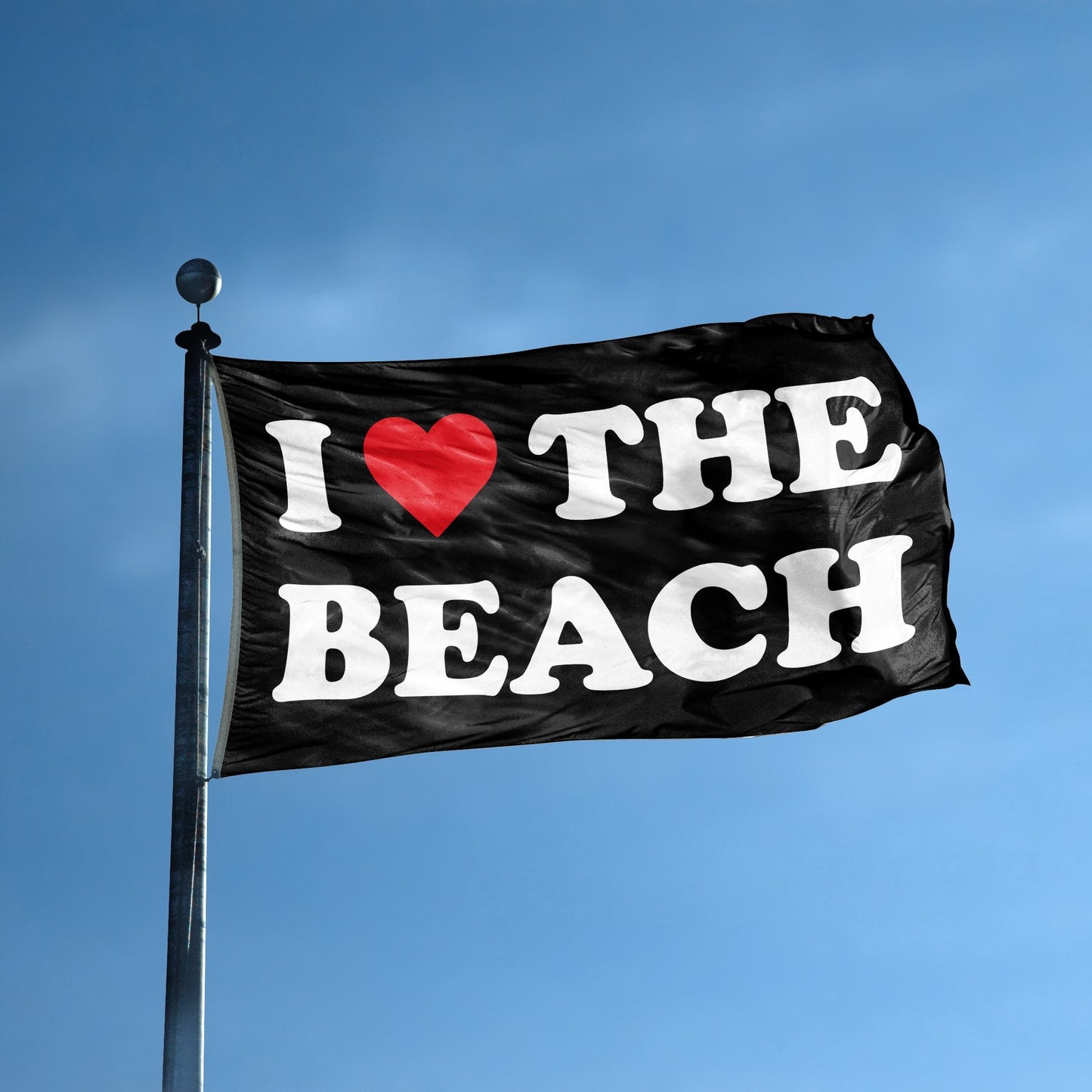 I Love The Beach Flag